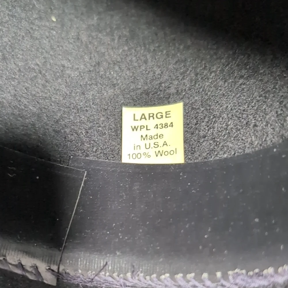 Black Wide Brim Hat with Colorful Band - Picture 2 of 4